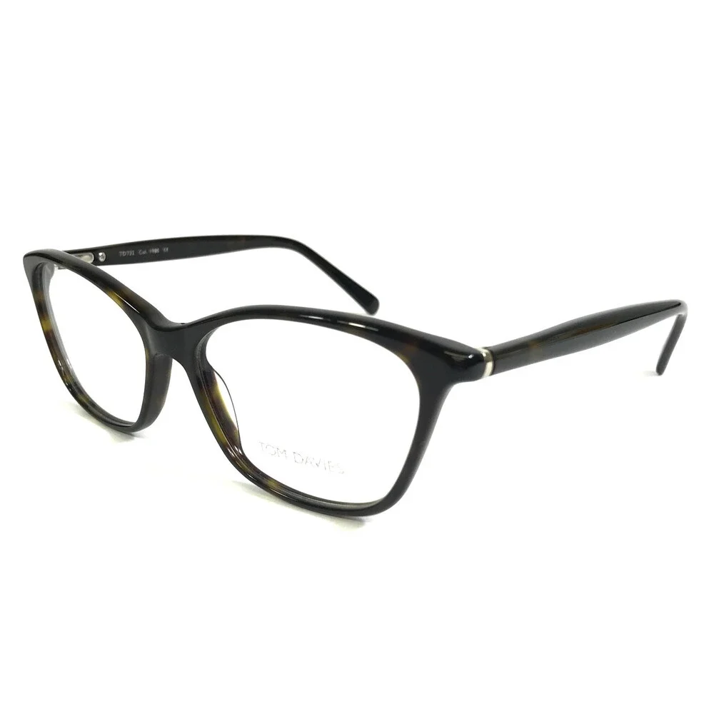 Tom Davies Eyeglasses Frames TD732 Col. 1980 Brown Tortoise Cat Eye 53-15-140